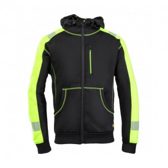 Seven Kings Rival czarno-żółta rozpinana bluza z kapturem i odblaskami Seven Kings Rival czarno-żółta rozpinana bluza z kapturem i odblaskami