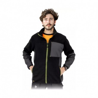LH-POLSHELL czarno-żółty męski polar 280g wzm. softshellem LH-POLSHELL czarno-żółty męski polar 280g wzm. softshellem