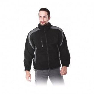 LH-FLEXER czarno-szary męski polar rozpinany ze stójką 350g LH-FLEXER czarno-szary męski polar rozpinany ze stójką 350g