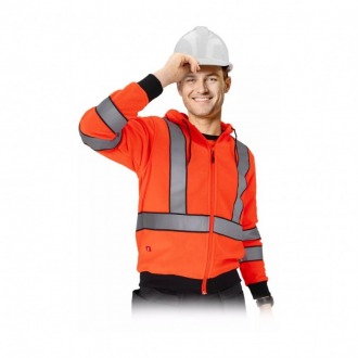 REIS LUMINO ostrzegawczy polar z odblaskami i kapturem 280g REIS LUMINO ostrzegawczy polar z odblaskami i kapturem 280g