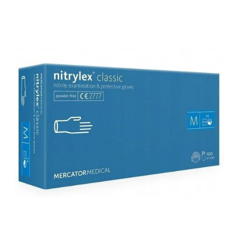 Nitrylex® classic blue medyczne nitrylowe rękawice bezpudrowe